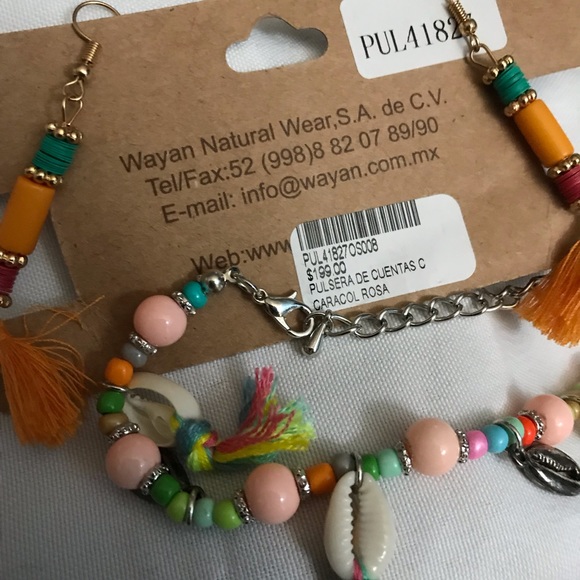 Wayan Natural Wear Bracelet &Earrings Set tassels - Picture 3 of 4